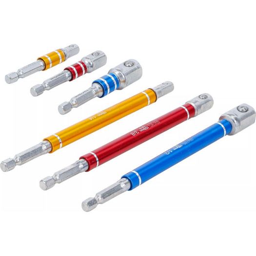 Set adaptera za električnu bušilicu | prihvat 6,3 mm (1/4") | vanjski četverokut 6,3 mm 