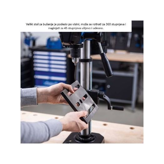 Stolna bušilica TBM250, 230 V, 550 W, 5 brzina 510–2430 o/min