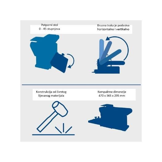 Stolna tračna i disk brusilica BTS800