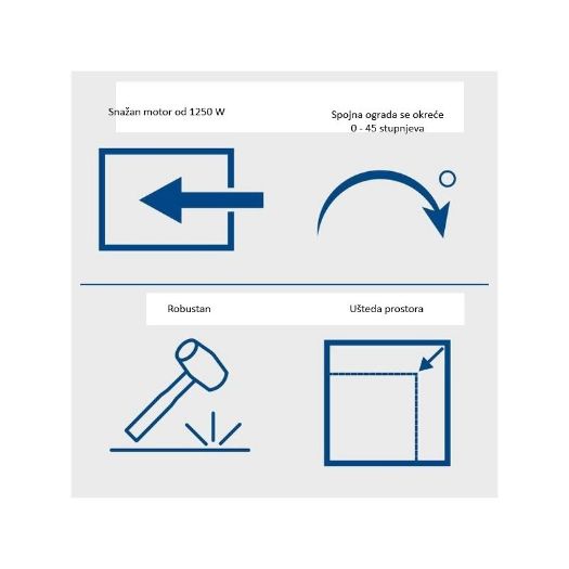 Stolna blanjalica za drvo HMS850, širina 20,4 cm, visina 12 cm