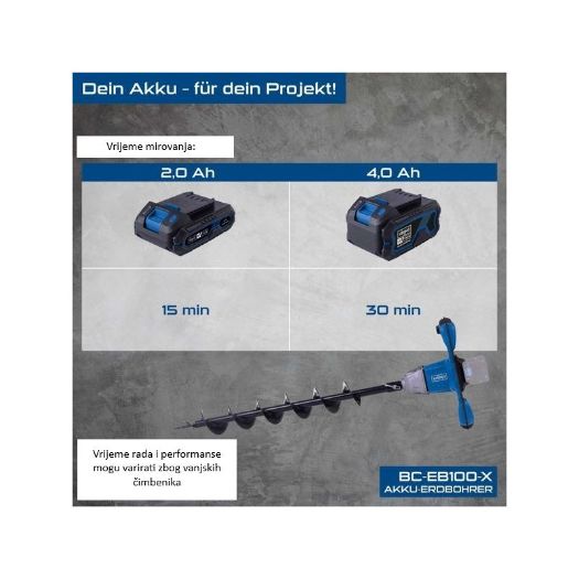 Benzinski bušač rupa za zemlju, 20 V, 3 načina rada