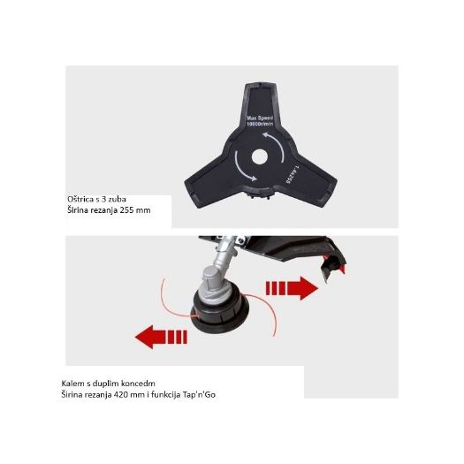 Benzinska kosilica PBC520, 1,4 kW, 1,9 KS 