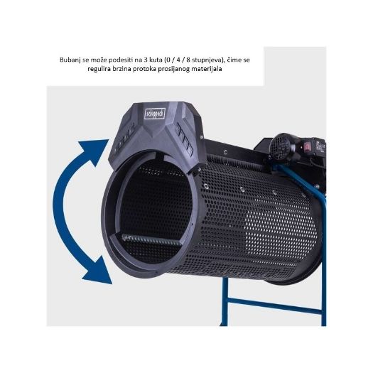 Podesivi nagib bubnja 0°/4°/8°, mehanizam podešavanja, detalj