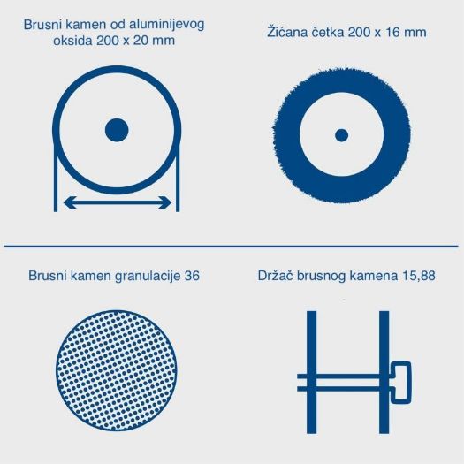 SM200LB Brusilica-polirka, 500 W, Ø 200, K36, 2950 o/min