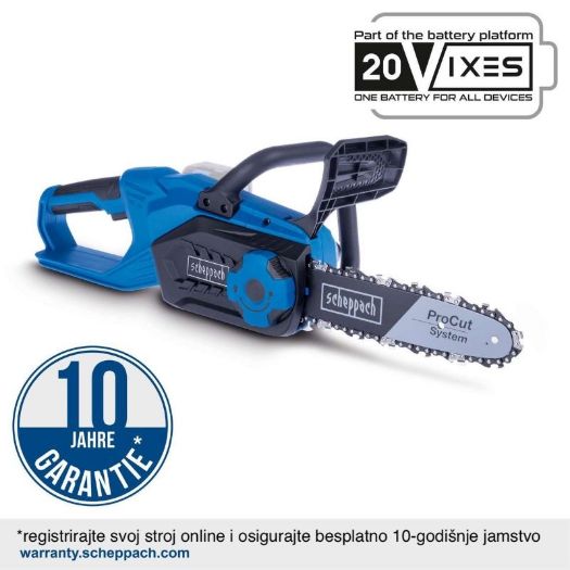 Akumulatorska motorna pila C-CS254-X, prikaz pile s vodilicom i lancem