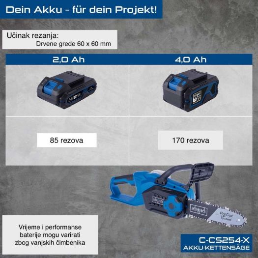 Akumulatorska motorna pila C-CS254-X