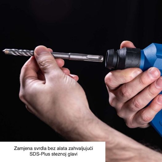 SDS-Plus prihvat i stezna glava, detalj prednjeg dijela