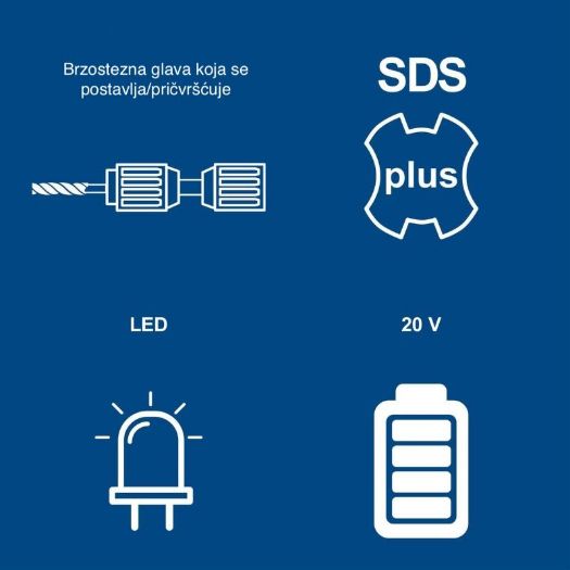Akumulatorska udarna bušilica C-RHD130-X, 1,3 J, LED svjetlo
