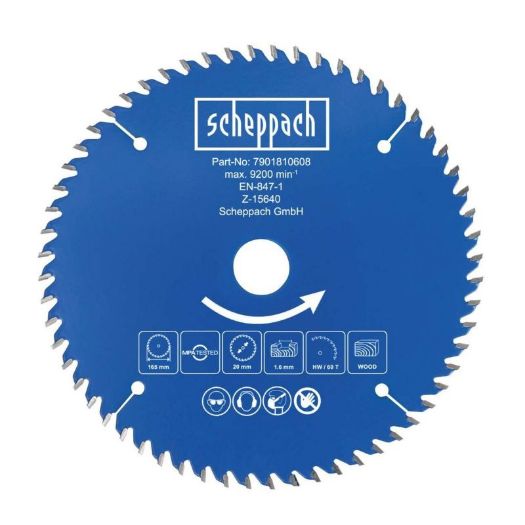 Kružna pila O 165 x 20 x 1 x 1,6 mm, 60 zuba