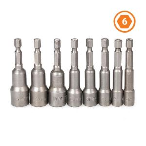 Set magnetnih nasadnih nastavaka 6–13 mm, 1/4", HEX, 8 kom