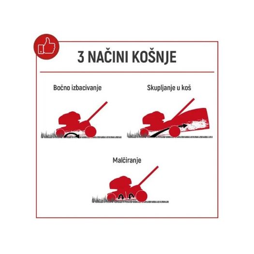 MS225-56 benzinska kosilica - 6 KS | širina košnje 56 cm | Samohodna | Sakupljač trave 65