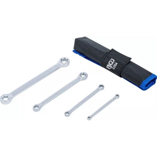 Set dvostrukih okastih ključeva s prstenastom glavom E-profila | E6 x E8 - E20 x E24 | 4-dijelni