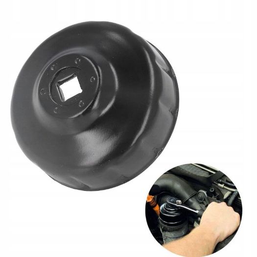 Ključ za filter ulja 76 mm, 12-kt, pogon 3/8" (10 mm), crni