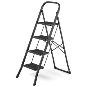 Sklopive kućne ljestve, 4 stepenice, crne