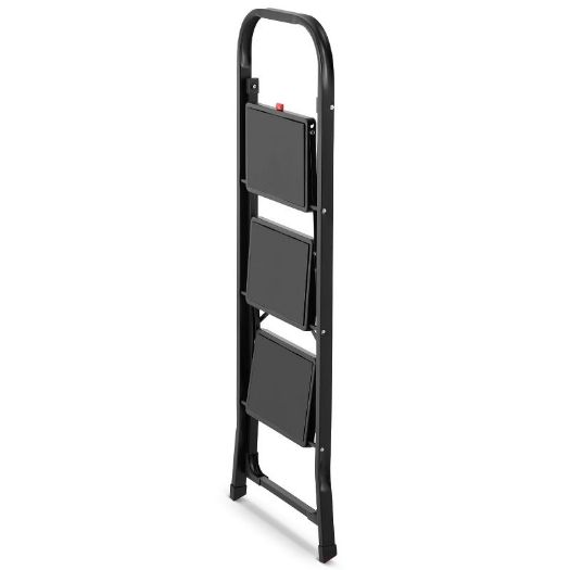 Sklopive kućne ljestve, 3 stepenice, crne