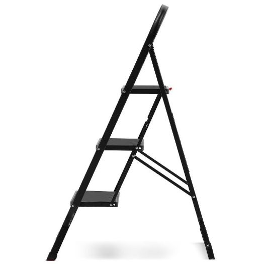 Sklopive kućne ljestve, 3 stepenice, crne