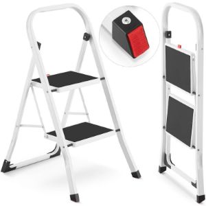 Sklopive kućne ljestve, 2 stepenice, bijele