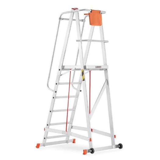 Pokretne, sklopive ljestve s podestom, 6+1