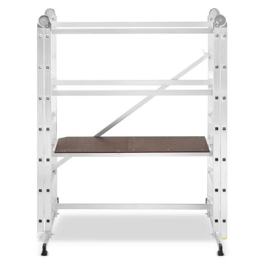 Aluminijska skela s dvostrukim zglobnim ljestvama i protukliznom platformom