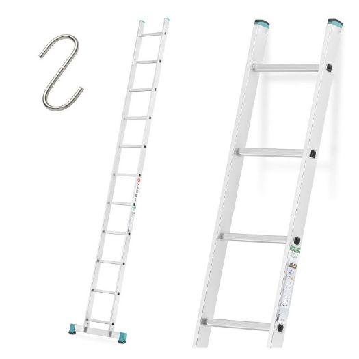 Aluminijske nagibne ljestve 3,13 m s dvokomponentnim nogama