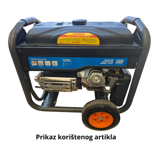 Generator električne snage od 8000 W s benzinskim motorom, 230V, 12V