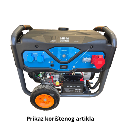 Generator električne snage od 8000 W s benzinskim motorom, 230V, 12V