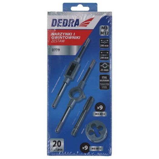 Set ureznica i nareznica M3-M12, 20 kom