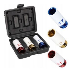 Set udarnih nasadnih ključeva 1/2" 17, 19, 21 mm za aluminijske felge