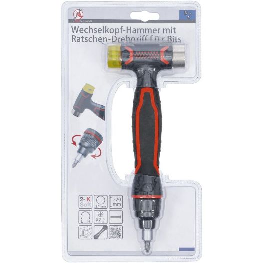 Čekić s izmjenjivim glavama | 1/4" PZ2 | 3-u-1