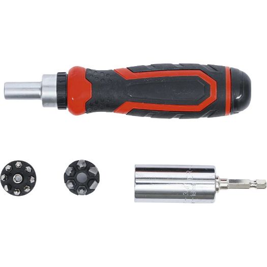 Set preciznih bitova čegrtaljkom i 1/4" nasadnim ključem | 17 kom