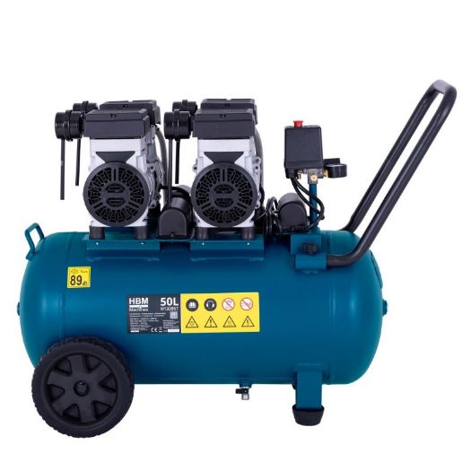 Tihi kompresor, 50L, 2000W, 10 bar