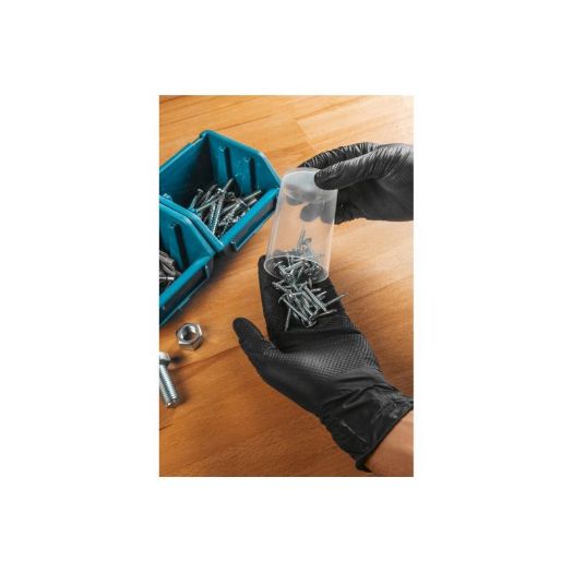 WUSSOW jednokratne nitrilne rukavice s dijamantnom teksturom crna (100 kom / pakiranje) M