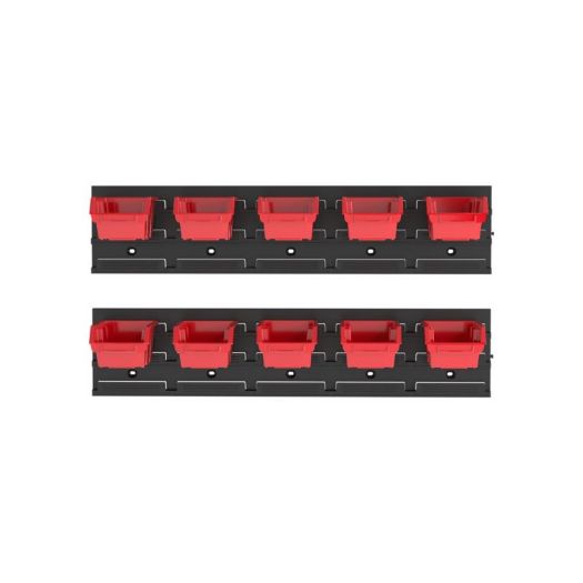 Zidni organizacijski set s 2 radne ploče FX S i 10 Ergobox 0.5 spremnika
