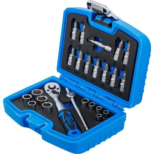 Set nasadnih ključeva 1/4" 24 dijela s 90-zubnom čegrtaljkom