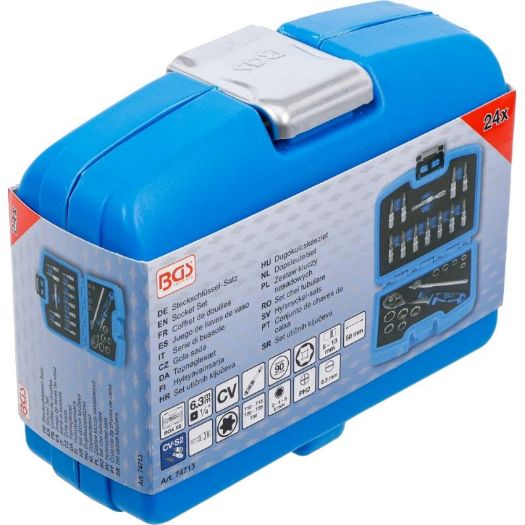 Set nasadnih ključeva 1/4" 24 dijela s 90-zubnom čegrtaljkom