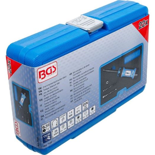 Set moment ključa s bitovima 1/4" 1–8 Nm s 22 dijela
