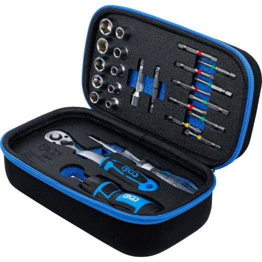 Set nasadnih ključeva 1/4" 26 dijelova s 90-zubnom čegrtaljkom i T-ručkom