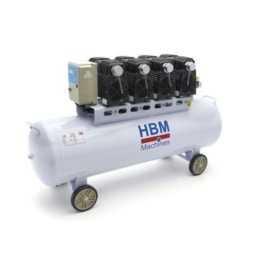 Tihi bezuljni kompresor 200 L, 3000 W, 230 V, 280 L/min, 8 bar