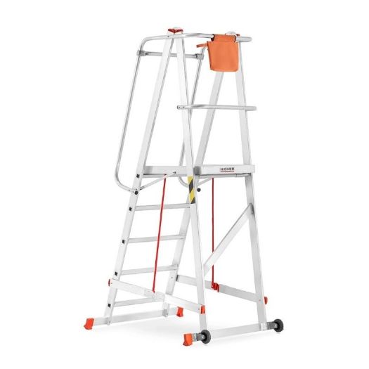 Aluminijske pokretne ljestve s platformom 5 gazišta 3,32 m