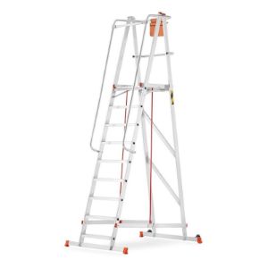 Aluminijske pokretne ljestve s platformom 9 gazišta 4,32 m