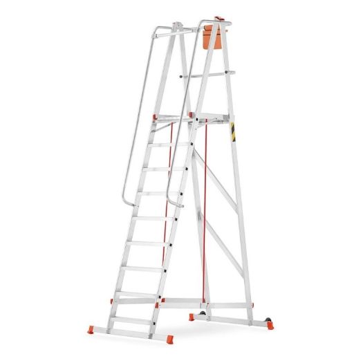 Aluminijske pokretne ljestve s platformom 9 gazišta 4,32 m