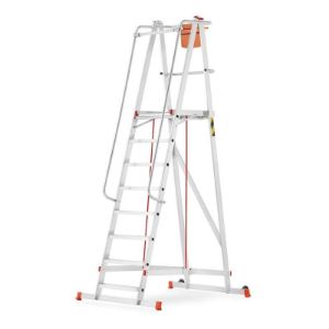 Aluminijske pokretne ljestve s platformom 8 gazišta 4,07 m