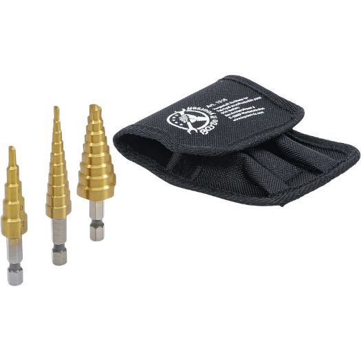 Set HSS stepenastih svrdla 3–20 mm 3 kom