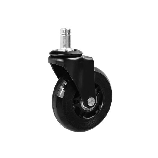 Kotačići za radnu stolicu gumeni crni | 75 mm | 45 kg | 5 kom
