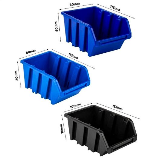 Zidni organizator za sitni materijal 780 × 780 mm, 82 posude