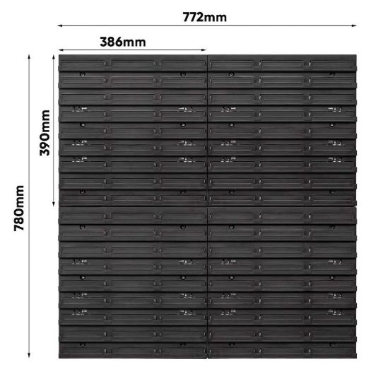 Zidni organizator za sitni materijal 780 × 780 mm, 82 posude