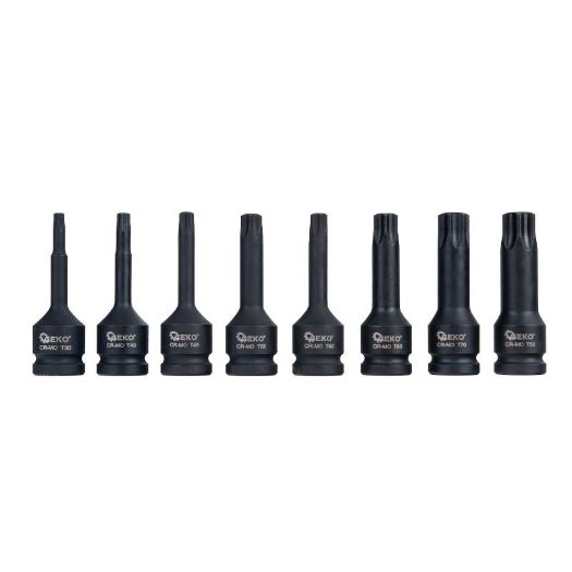 Set udarnih Torx ključeva | prihvat 1/2" | T30 - T80 | CR-MO | 8-dijelni