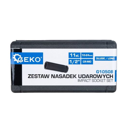 Set dugih udarnih nasadnih ključeva | prihvat 1/2" | 10 - 24 mm | CR-MO | 11-dijelni