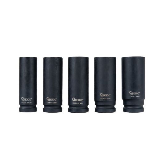 Set dugih udarnih nasadnih ključeva | prihvat 1/2" | 10 - 24 mm | CR-MO | 11-dijelni