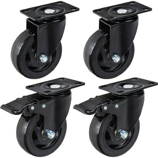 Set okretnih kotačića | 100 mm | 120 kg | 2 s kočnicom + 2 bez | 4 kom